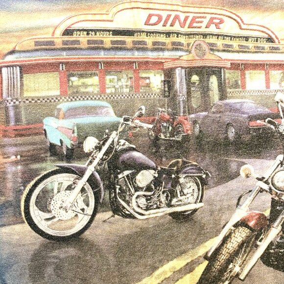 The Mountain T-Shirt - Route 66 - American Flag, Diner, Motorcycles - Size M - Picture 3 of 6